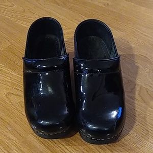 Dansko Shiny Black Patent Leather Clogs